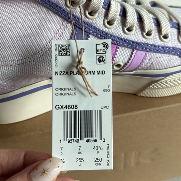 RARE NWT Adidas Nazzi Parley Platform Sneakers Lilac Pink White - Picture 2 of 9